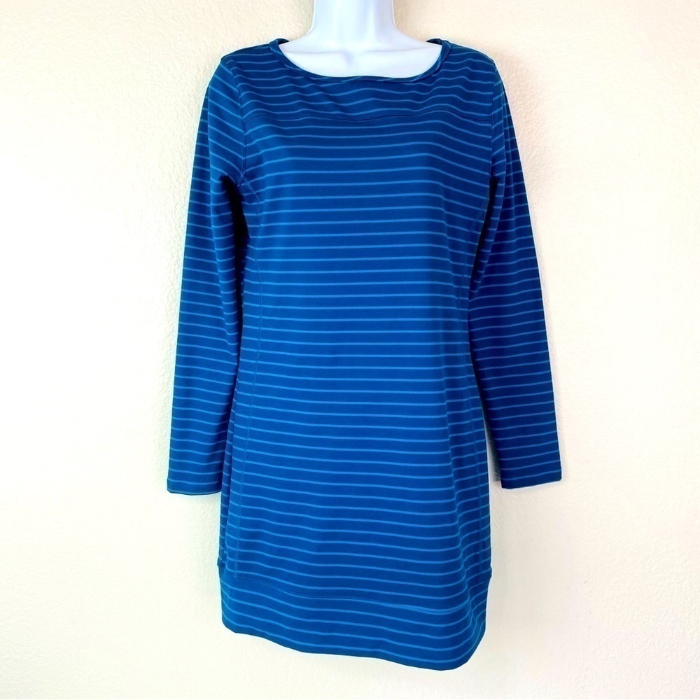 Carve Designs Stretch Knit Striped Long Sleeve Dress Size M